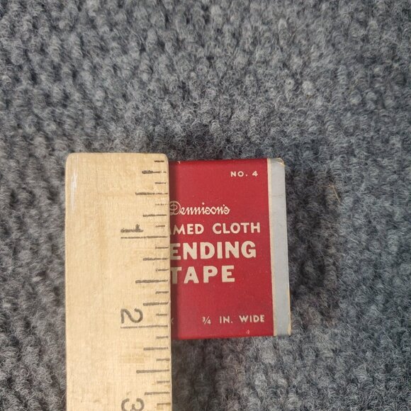 Vintage Dennison Gummed Cloth Mending Tape Black Number 4 9 Yds 1/4 Wide - Picture 2 of 6